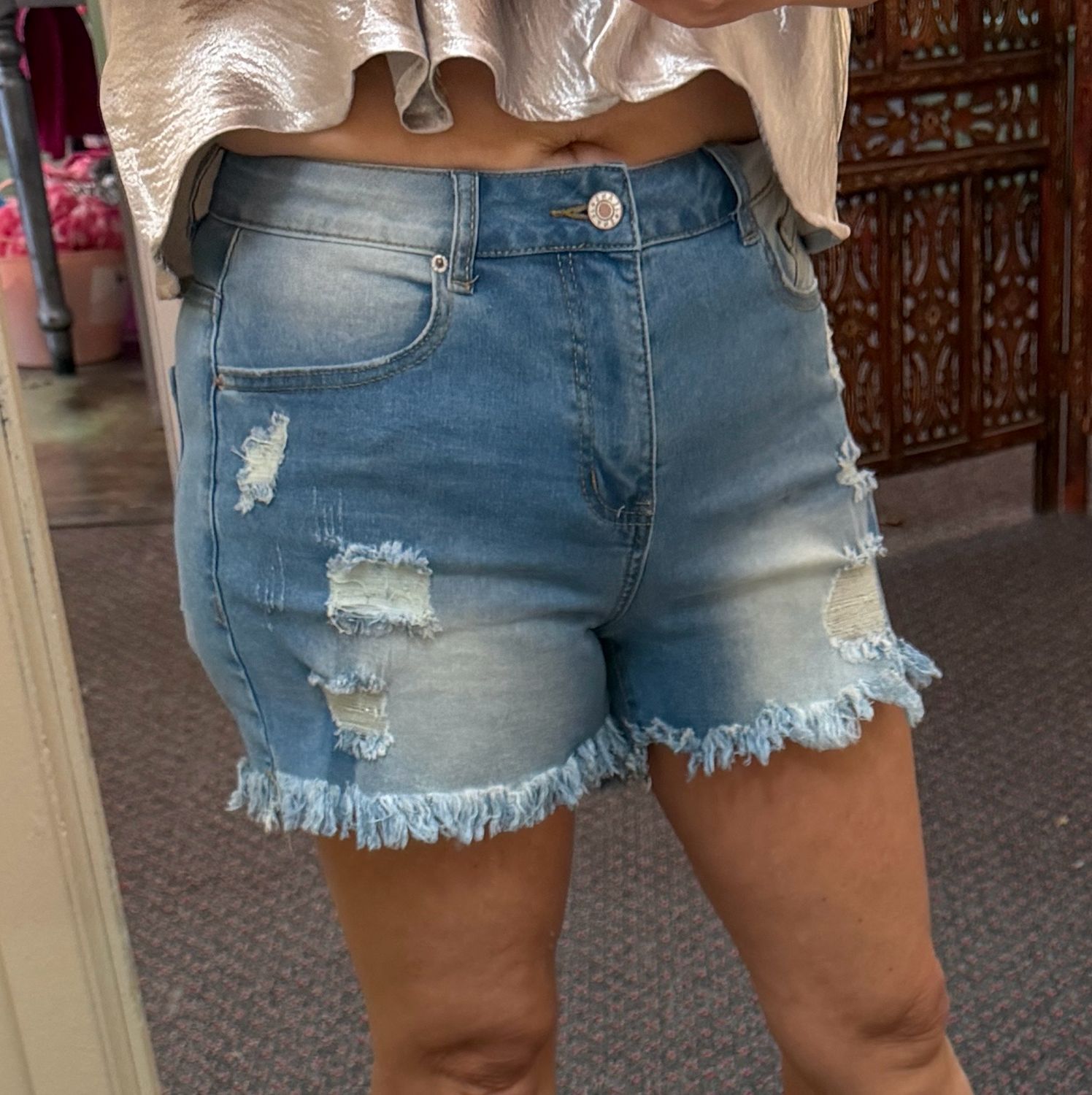 Denim shorts light blue love soft