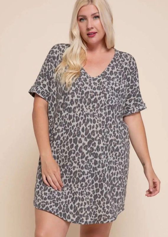 Leopard Print A Line Mini Dress