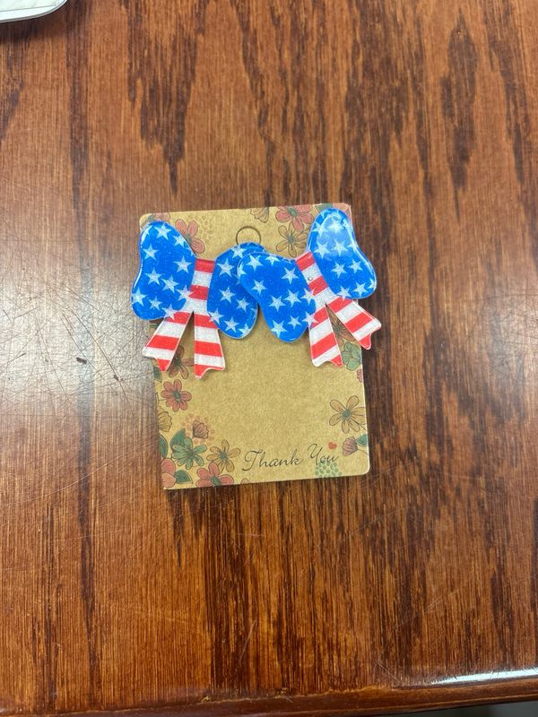 USA bow earrings 
