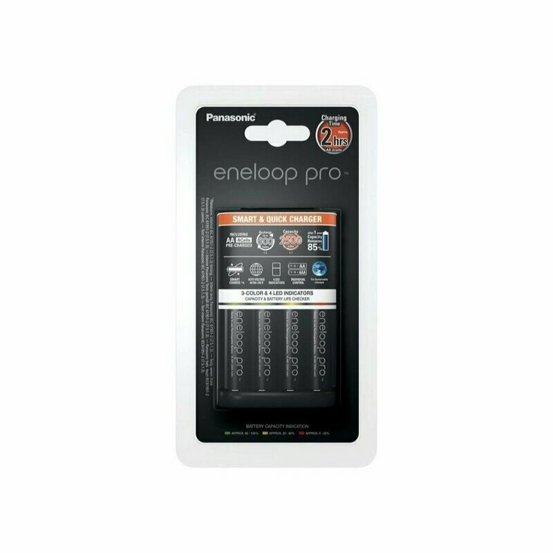 CARGADOR ENELOOP PRO + 4 PILAS AA