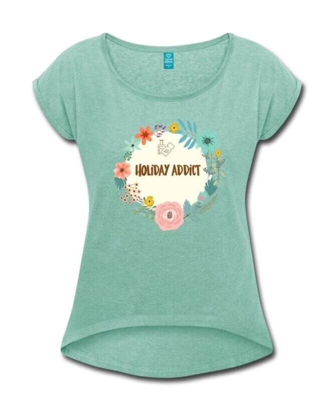 Holiday Addict Tee Shirt with Rolled-up sleeves