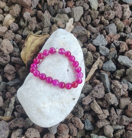 Bracelet en agate rose