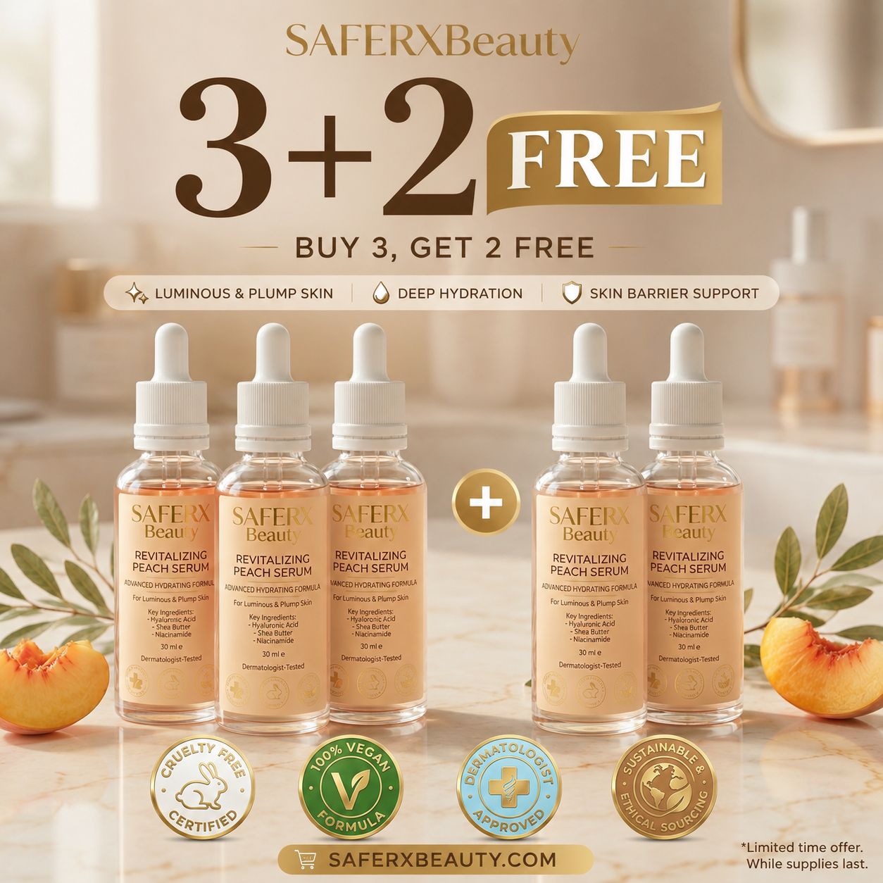 SAFERX Day &amp; Night Serum | Complete Firming, Lifting, Deep Wrinkle Repair | FDA Approved | Formulated by Saferx Lab Experts | Made in Korea | 3+2 FREE