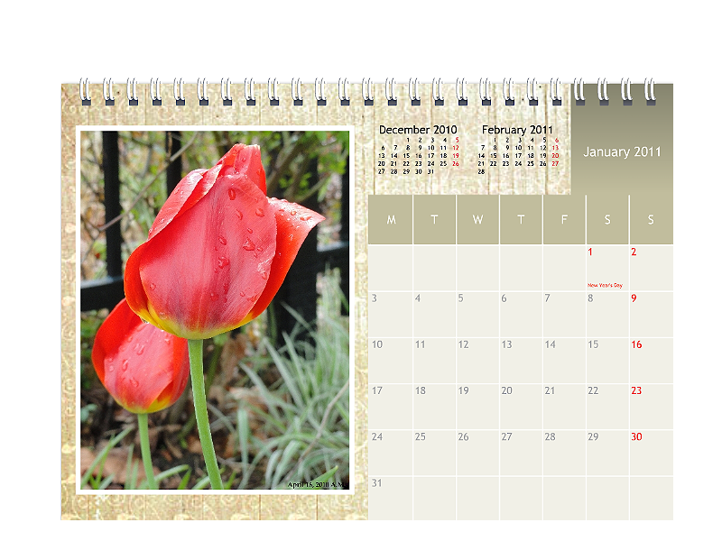 Calendário de Secretária 210x150mm 12 páginas