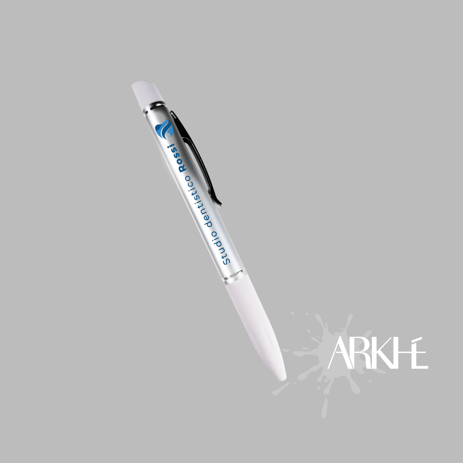 Penne a sfera  in alluminio e ABS con gomma antiscivolo personalizzate nel logo e nel testo