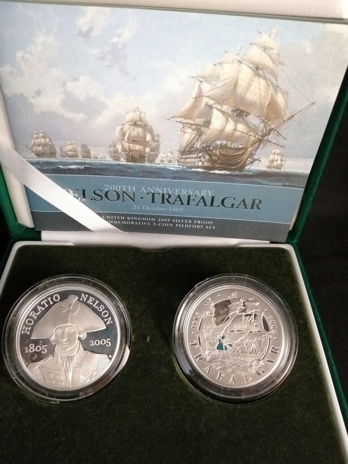2005 200th Anniversary of the battle of Trafalgar Silver Proof Piedfort