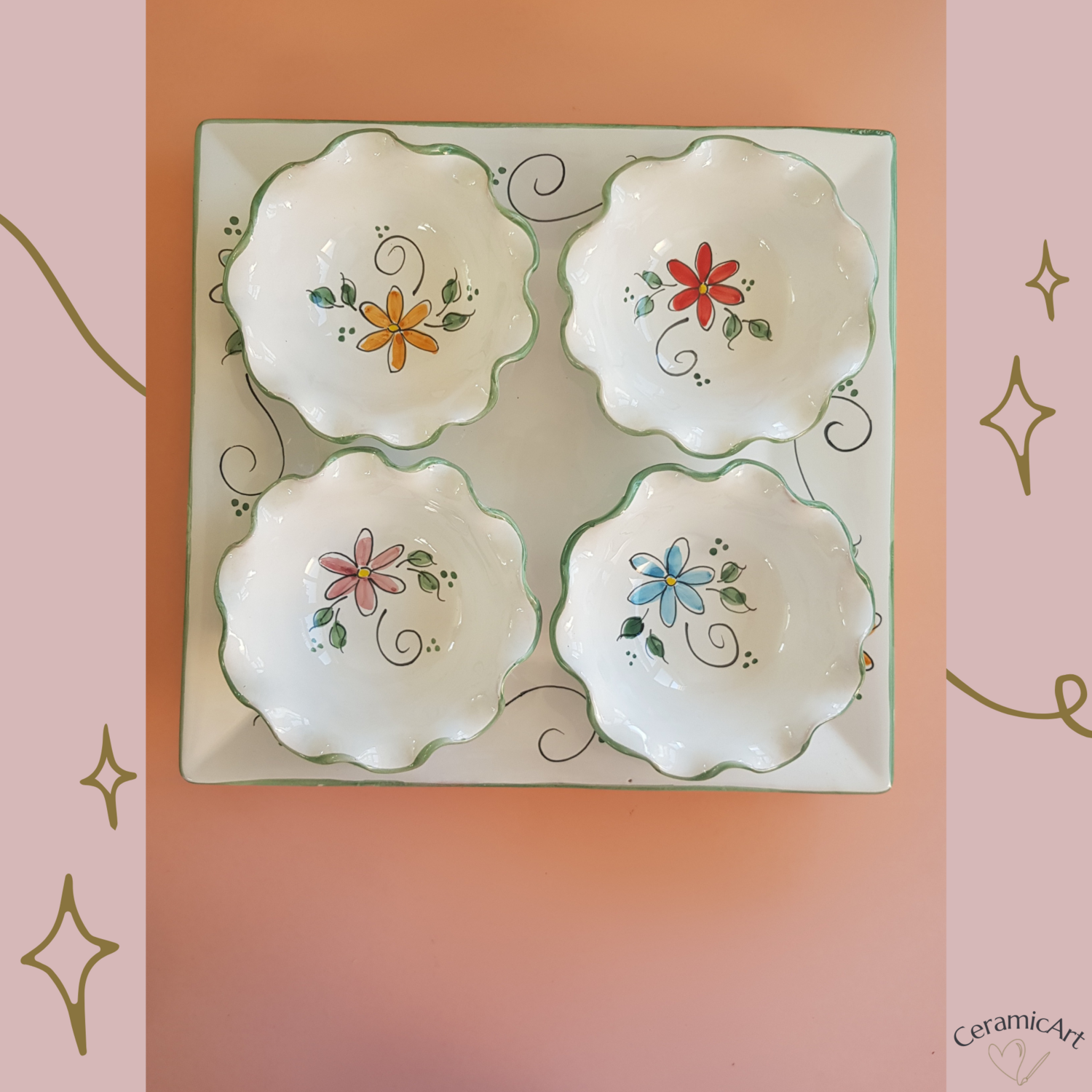 Antipastiera &quot;Fiori Colorati&quot;