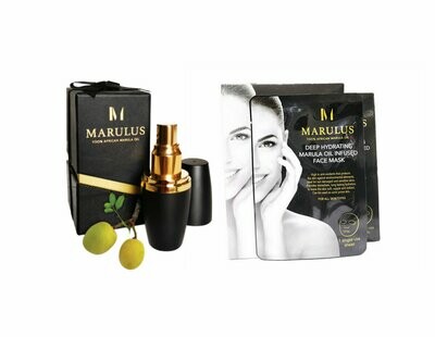 On Promotion!Marulus Marula Oil(gift box)+Marula Deep Hydrating Face Mask 5 Sheets