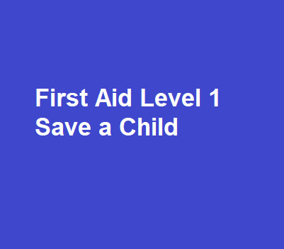 First Aid Level 1 Save a Child First Aid Level 1 Save a Child