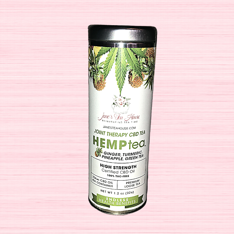 HEMPtea High Strength - Ginger, Tumeric, Pineapple, Green Tea - Tin (JOINT THERAPY)