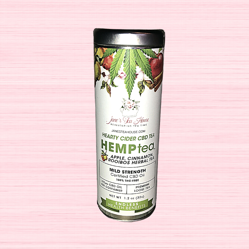 HEMPtea Mild Strength - Apple, Cinnamon, Rooibos Herbal Tea - Tin (CIDER)
