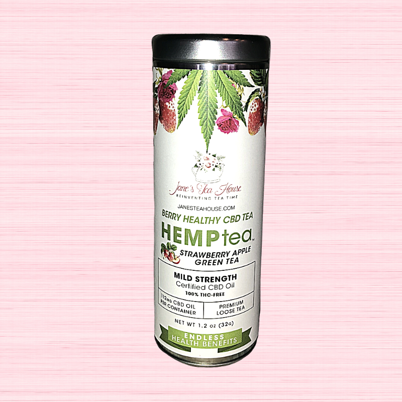 HEMPtea Mild Strength - Strawberry Apple Green Tea - Tin (BERRY)