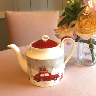 Christmas Tree and Car Bone China Teapot Christmas Tree and Car Bone China Teapot