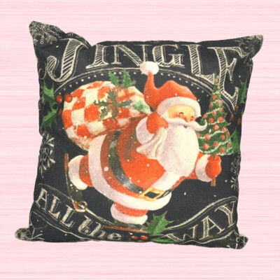 Jingle All The Way Santa Holiday Pillow Jingle All The Way Santa Holiday Pillow