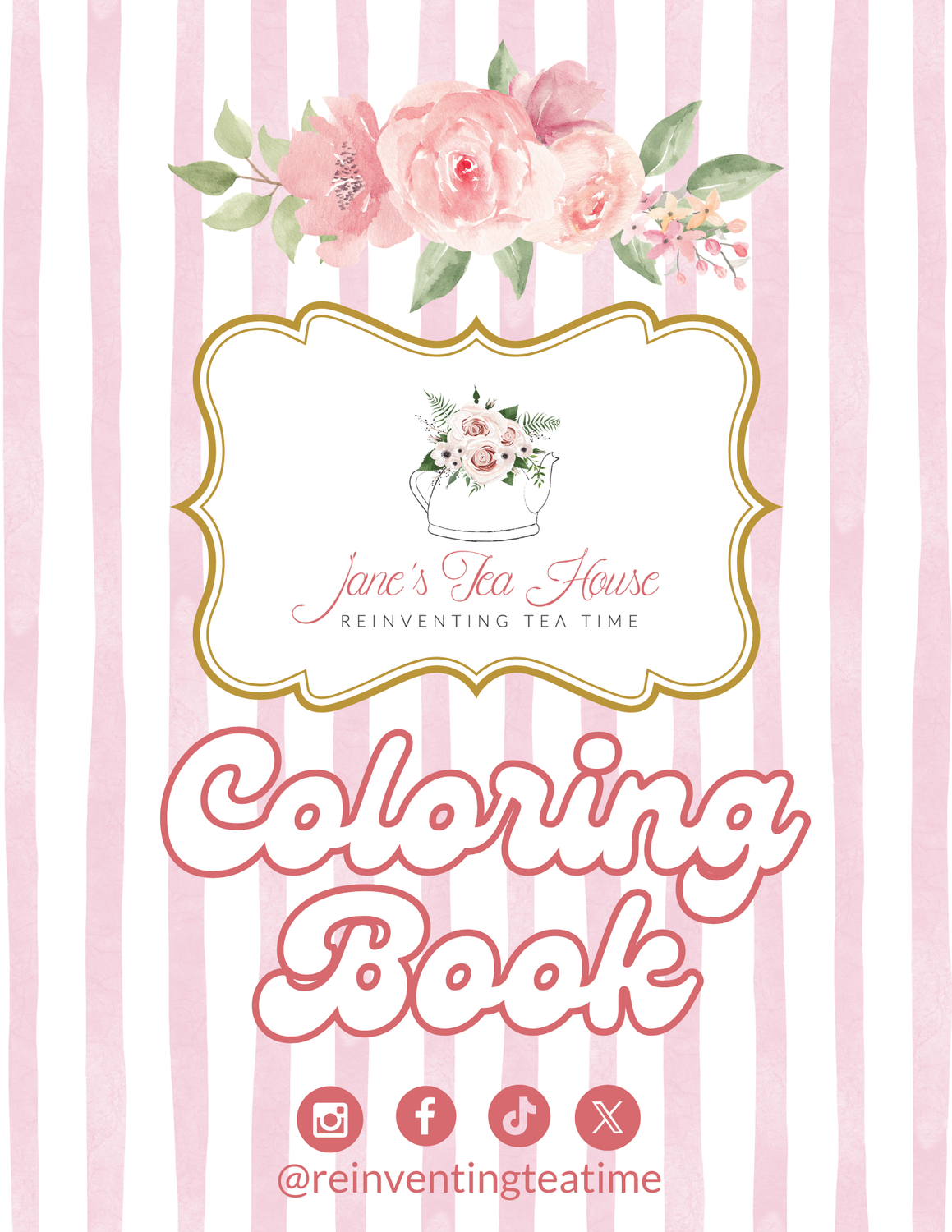 Jane's Tea House Adult Coloring Book