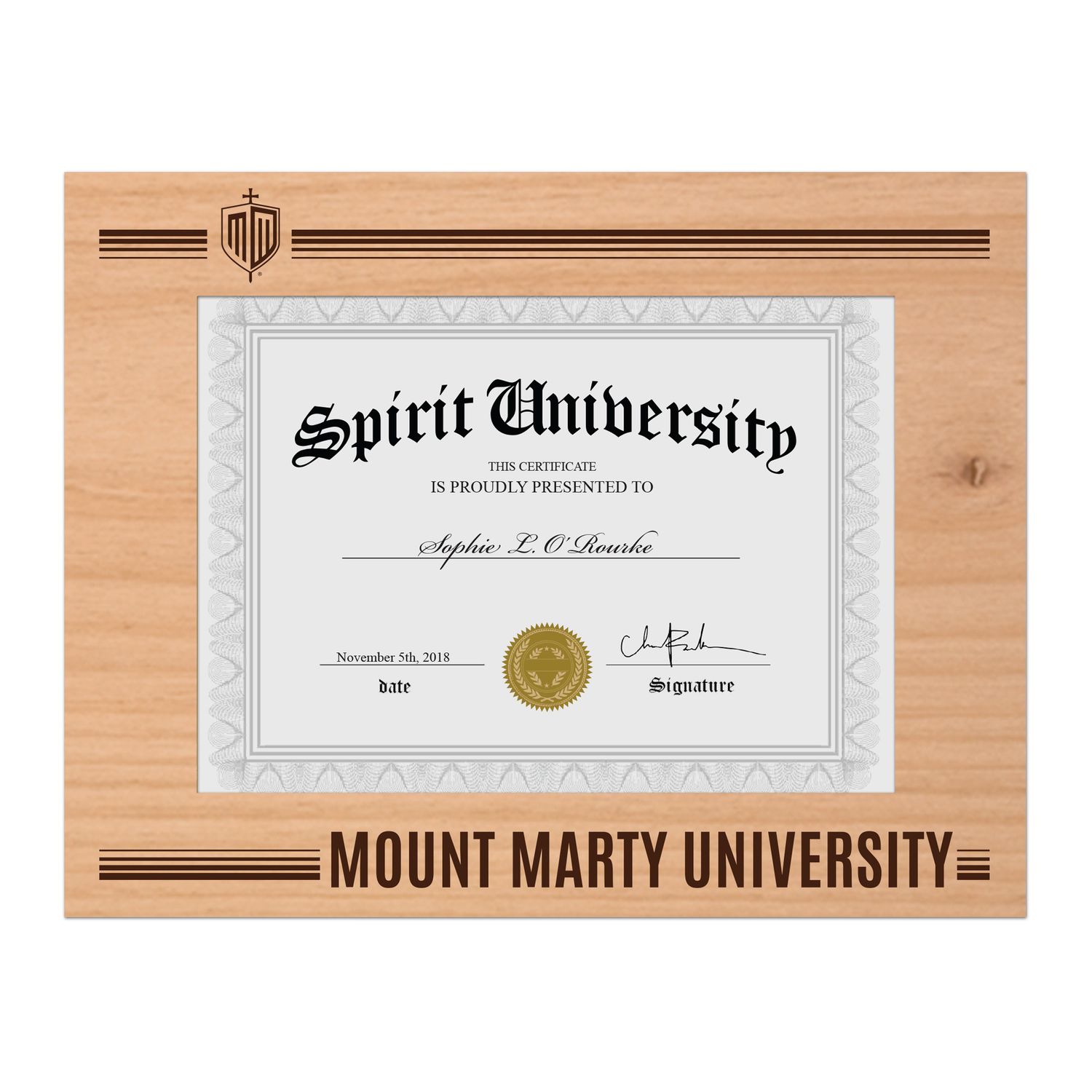 MMU Diploma Frame