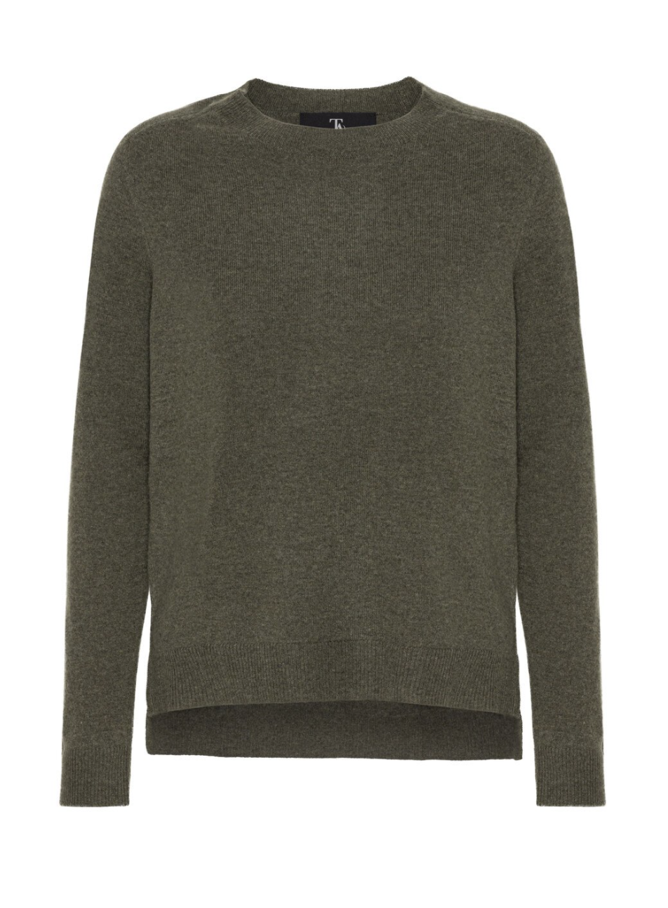 Mariluz Round Neck Jumper - Olive Melange