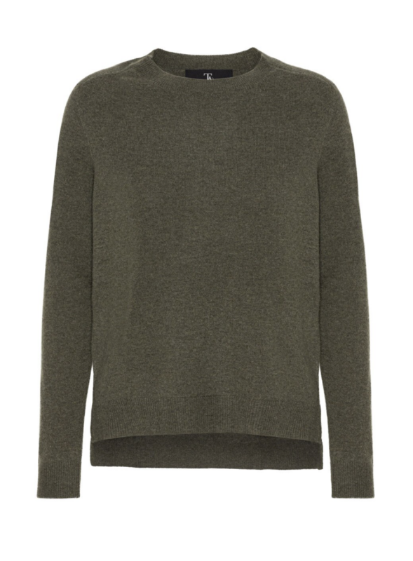 Mariluz Round Neck Jumper - Olive Melange