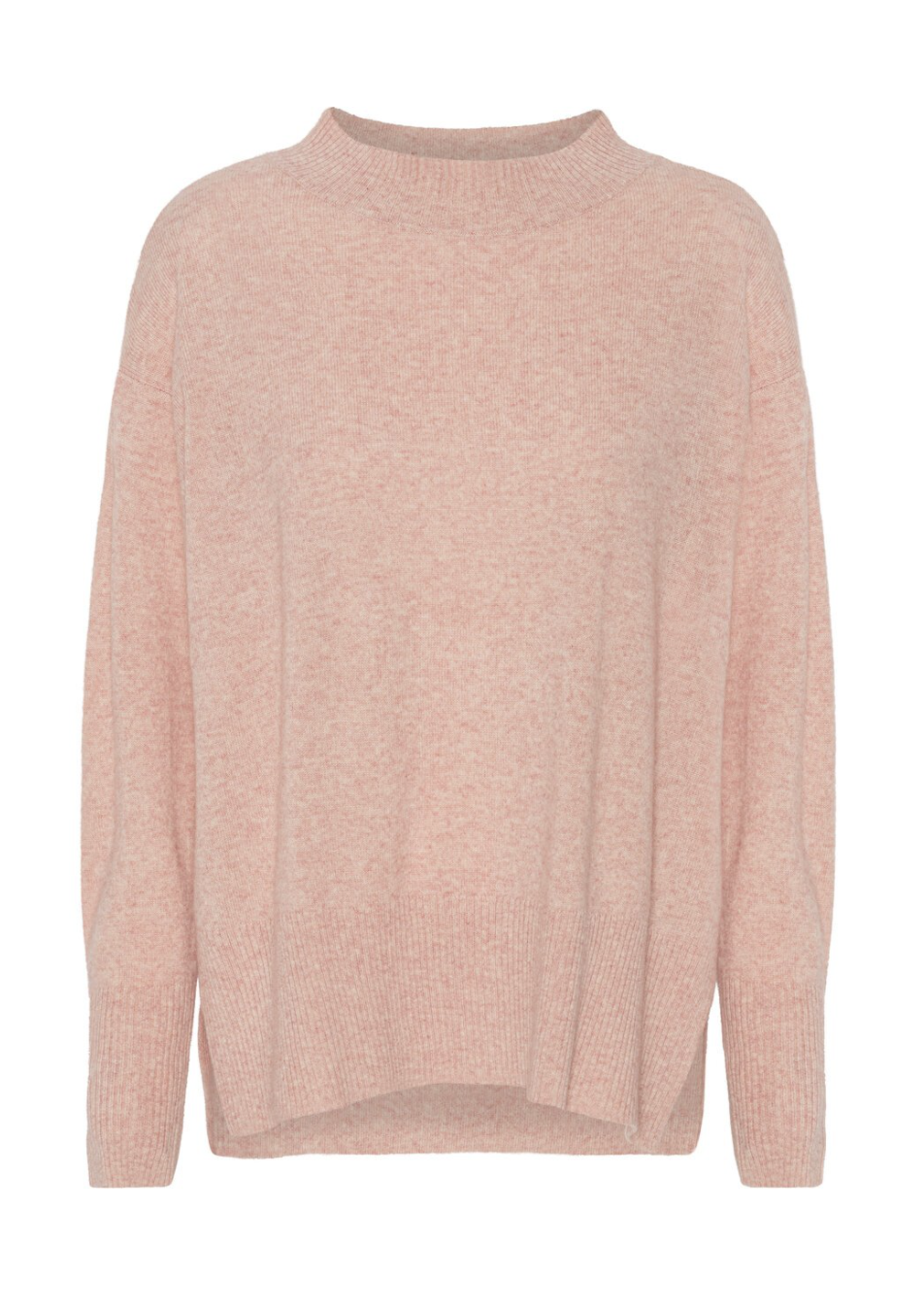 Mathilda Wide Crewneck - Dusty Rose Melange