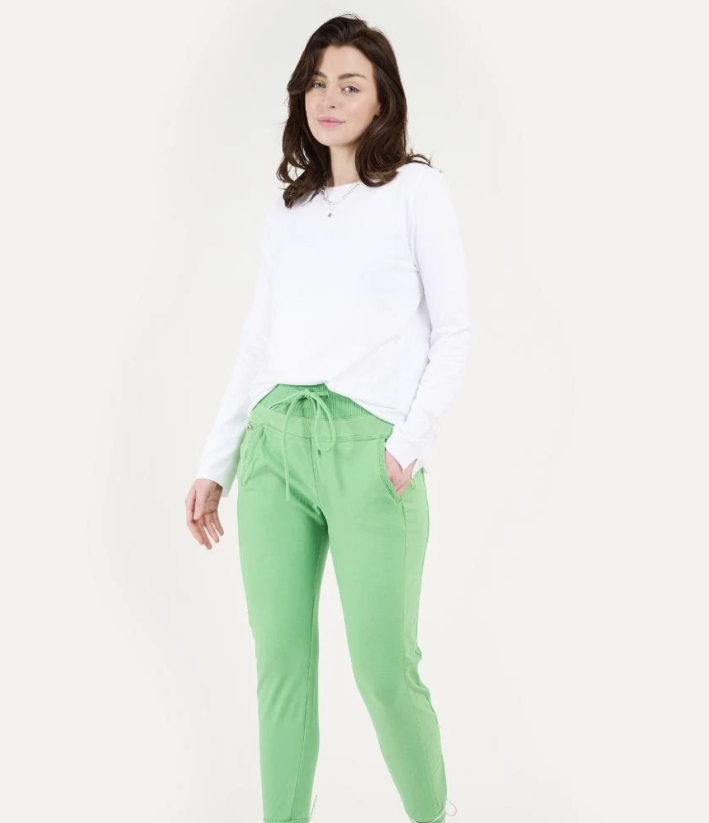 Pia Jersey Top With Star Detail - White