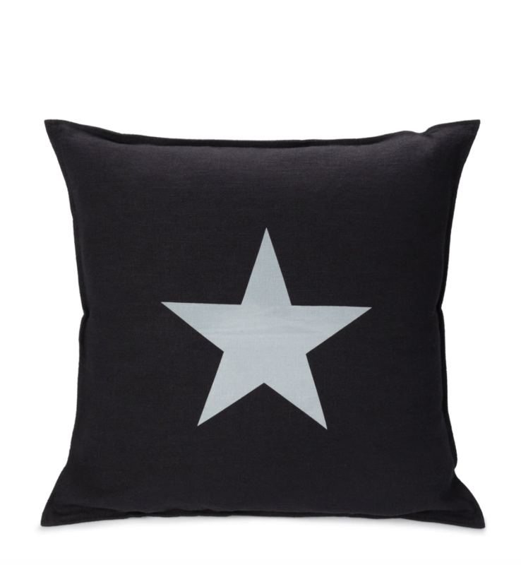 Square Cushion | Ramie Cotton | Black | Star