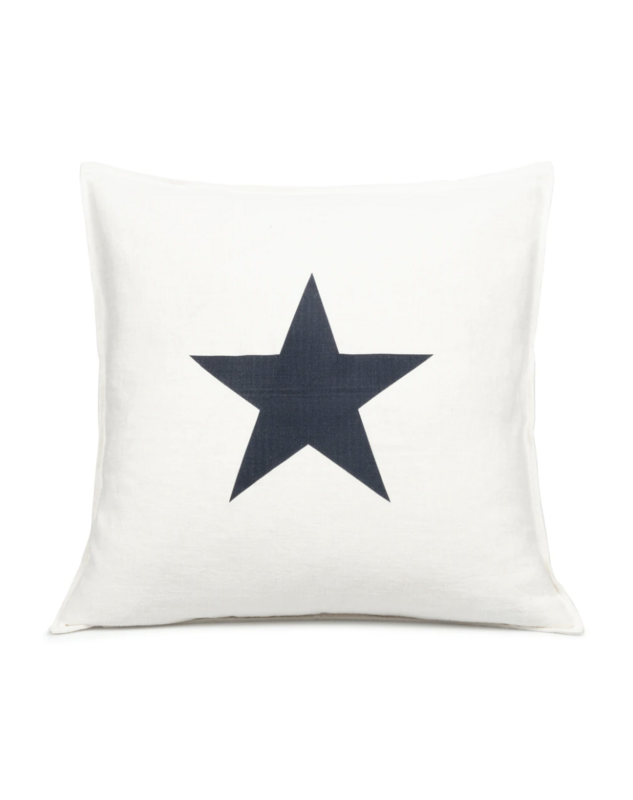 Square Cushion | Ramie Cotton | White | Star