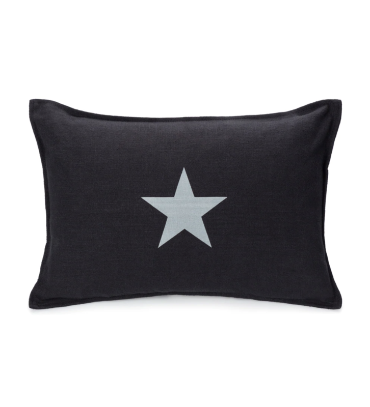 Oblong Cushion | Ramie Cotton | Black | Star