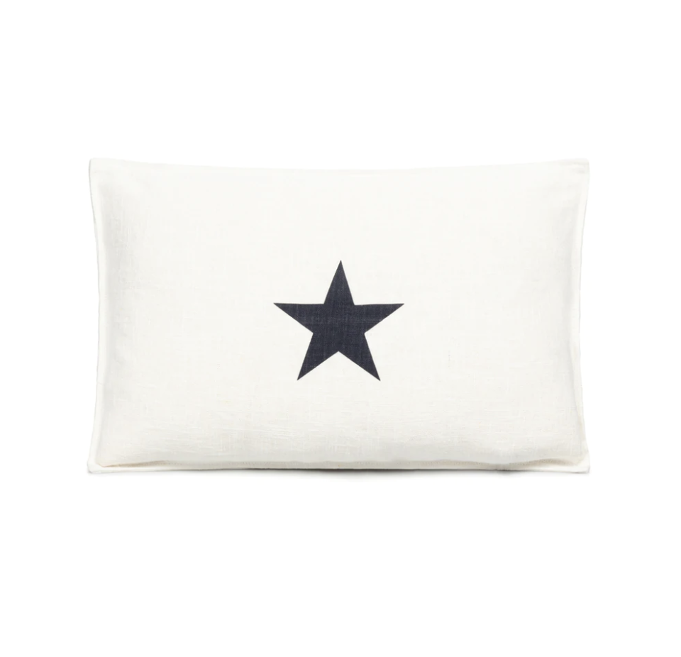 Oblong Cushion | Ramie Cotton | White | Star