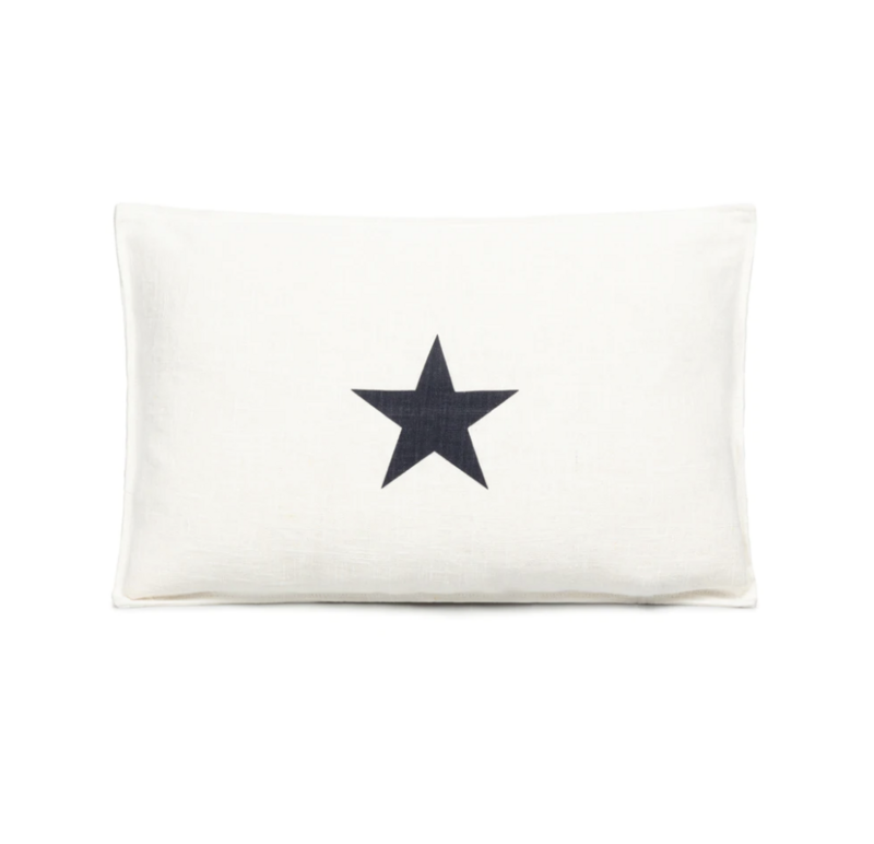 Oblong Cushion | Ramie Cotton | White | Star