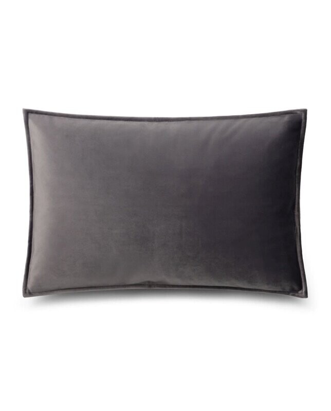 Cushion | Velvet | Charcoal, Size: Oblong: 30 x 45 cm