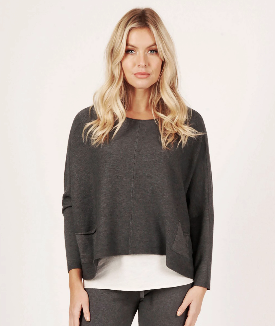 Lola Ribbed Sweater - Grey