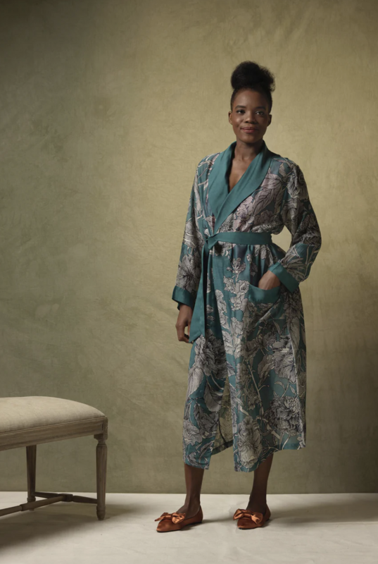 Gown - Etched Floral Teal