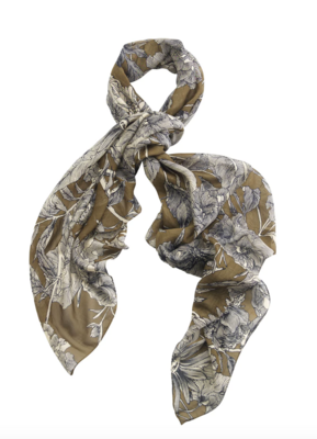 Scarf - Etched Floral Khaki