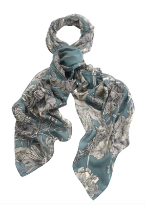 Scarf - Etched Floral Teal