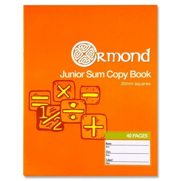 Ormond 20mm Squares Junior Sum Copy (40 Pages)