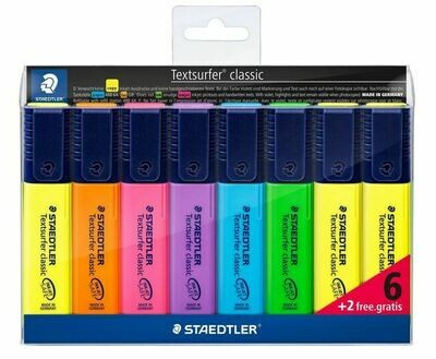 Staedtler Assorted Highlighters (Pkt 8)