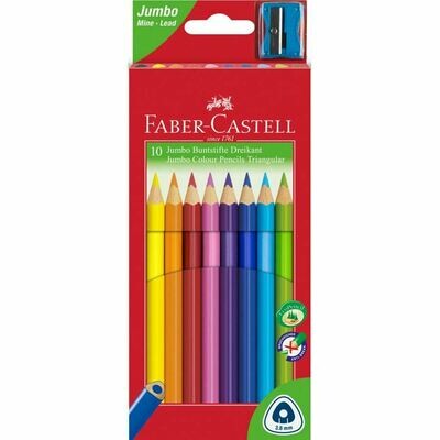 Faber Castell Junior Triangular Colouring Pencils (Pkt 10)