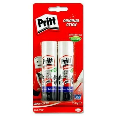 Pritt 43g Glue Stick (Pkt 2)