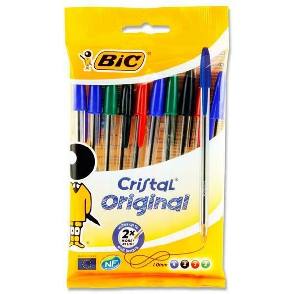 Bic Cristal Original Assorted Pens (Pkt 10)
