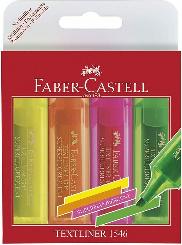 Faber Castell Highlighters (Pkt 4)