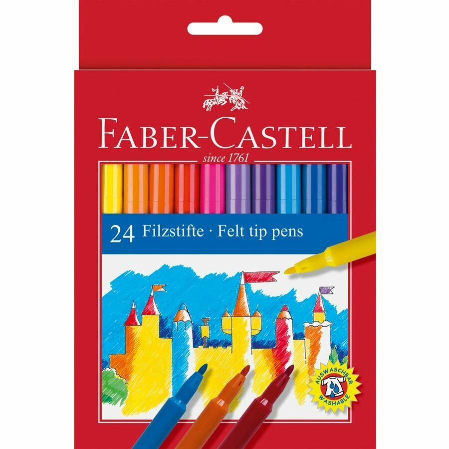 Faber Castell Felt Tip Markers (Pkt 24)