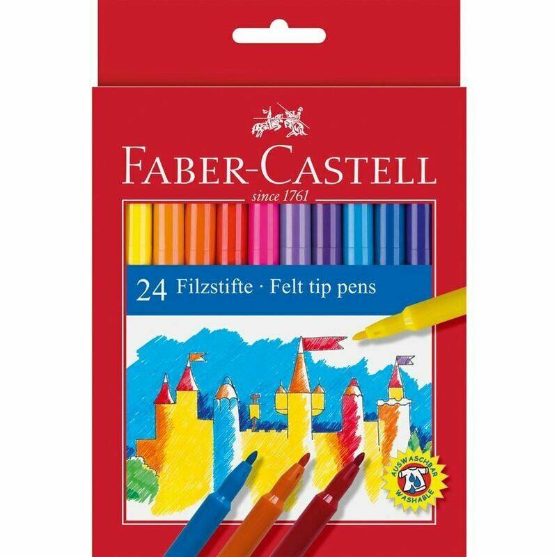 Faber Castell Felt Tip Markers (Pkt 24)