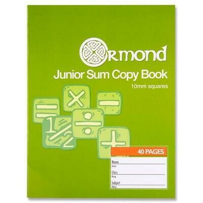 Ormond 10mm Squares Junior Sum Copy (40 Pages)