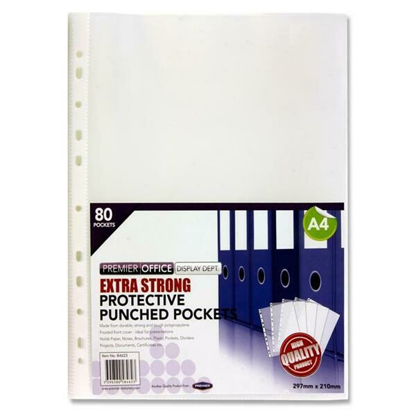 Premier Extra Strong A4 Poly Pockets (Pkt 80)