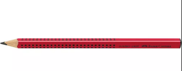 Faber Castell Jumbo Grip Triangular Pencil, Colours: Red
