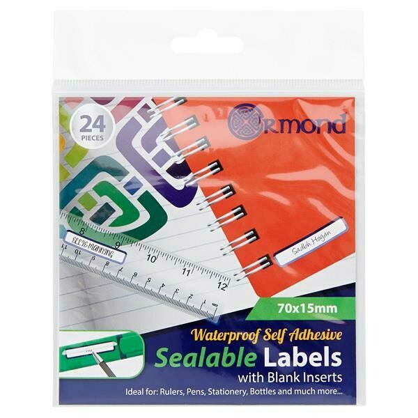 Ormond Waterproof Self Adhesive Stationery Labels (Pkt 24)