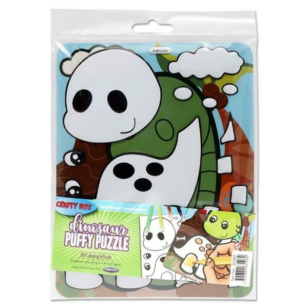 Crafty Bitz DIY Colouring Puffy Dinosaur Puzzle