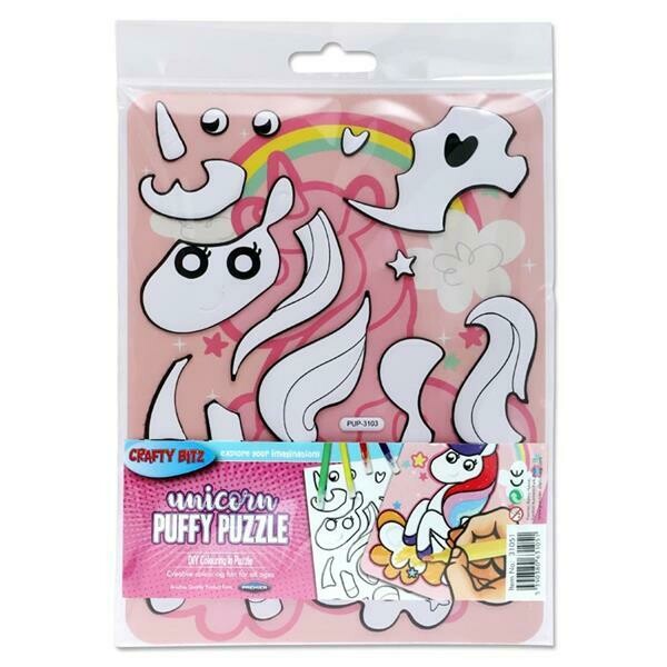 Crafty Bitz DIY Colouring Puffy Unicorn Puzzle
