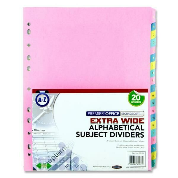 Premier Extra Wide 20 Part A-Z Subject Dividers