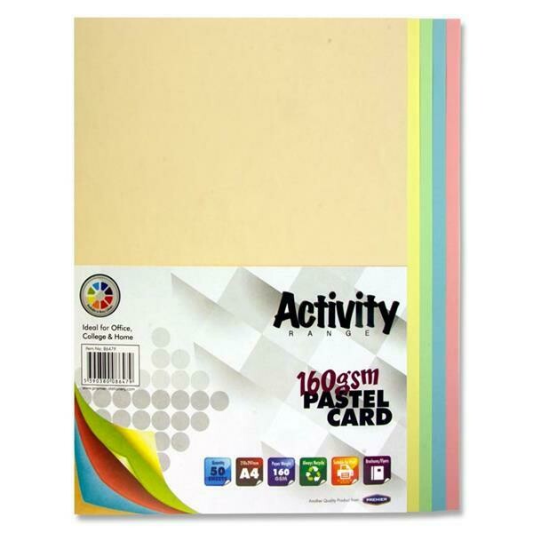Premier A4 160gsm Pastel  Card (Pkt 50)